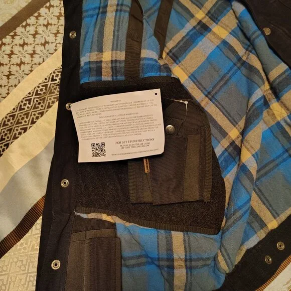 Legendary Whitetails Men's Concealed Carry Hideout Flannel Canvas Lined Jacket - Picture 3 of 6